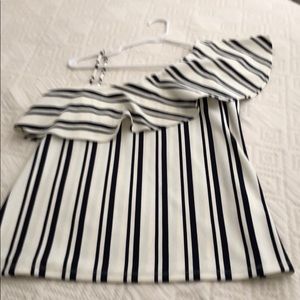 Banana Republic one shoulder shirt.